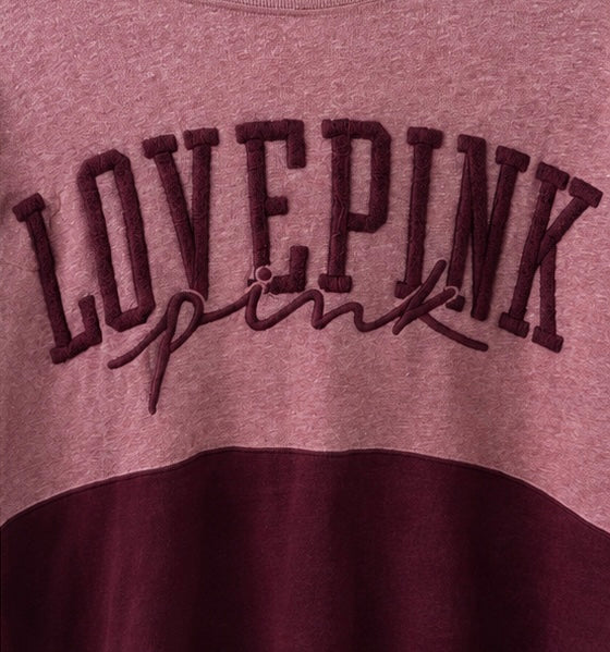 Love Pink Color Block Sweater
