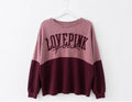 Love Pink Color Block Sweater