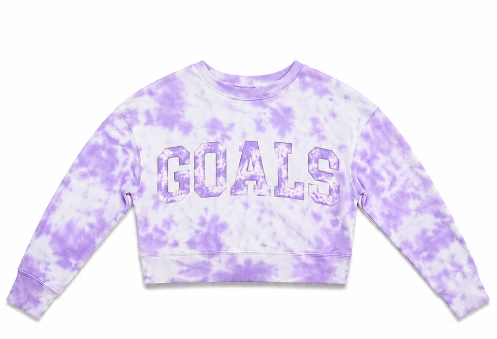 Goals Purple Tie Dye Crewneck Sweatshirt