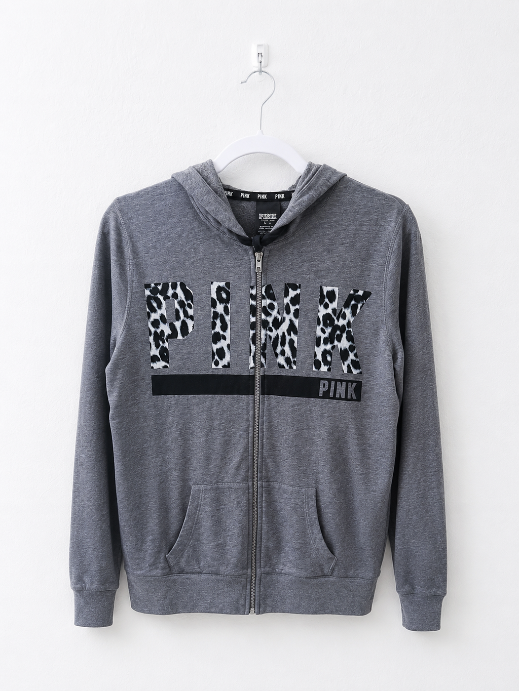 PINK Leopard Logo Full-Zip Hoodie